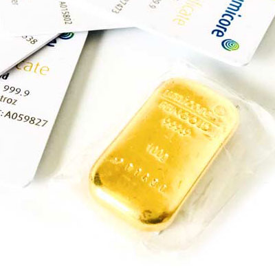 Wir kaufen Goldbarren von z.B. Degussa, Heraeus oder Umicore zum Tagespreis Eingeschweißter Goldbarren